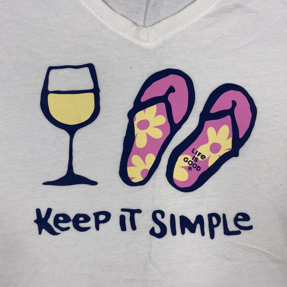 Life is Good T Shirt Keep it Simple Crusher Short Sleeve T-Shirt Size Medium - Picture 3 of 7